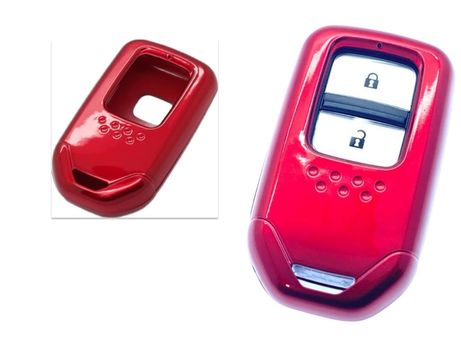 Nordecco Protective Key Cover Compatible with 2/3/4 Keyless Smart FOB Remote Civ IC JA ZZ Type R Buttons (Red)