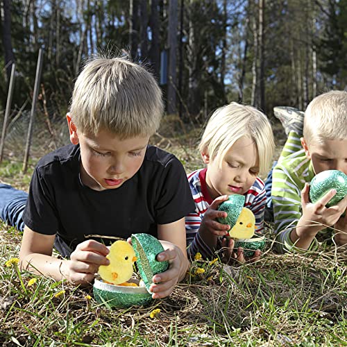3 otters Easter Wind Up Toys, 4PCS Wind Up Chicks Lifelike Plush Chicks for Kids Easter Egg Hunt Easter Basket Stuffers