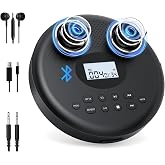 ARAFUNA Portable CD Player Rechargeable with Bluetooth, Speakers for Home | Bluetooth RX/TX for Headphones, Speakers, Phone, Built-in Dual Speakers, large LCD Screen, Anti-Skip and Rechargeable for Car