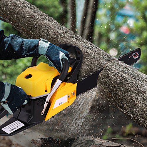 Voluker 20" 52CC 2 Strokes 3.0HP Gas Powered ChainSaw 2 Stroke Petrol Chain Saw for Cutting Wood with Tool Kit (52CC-Y)
