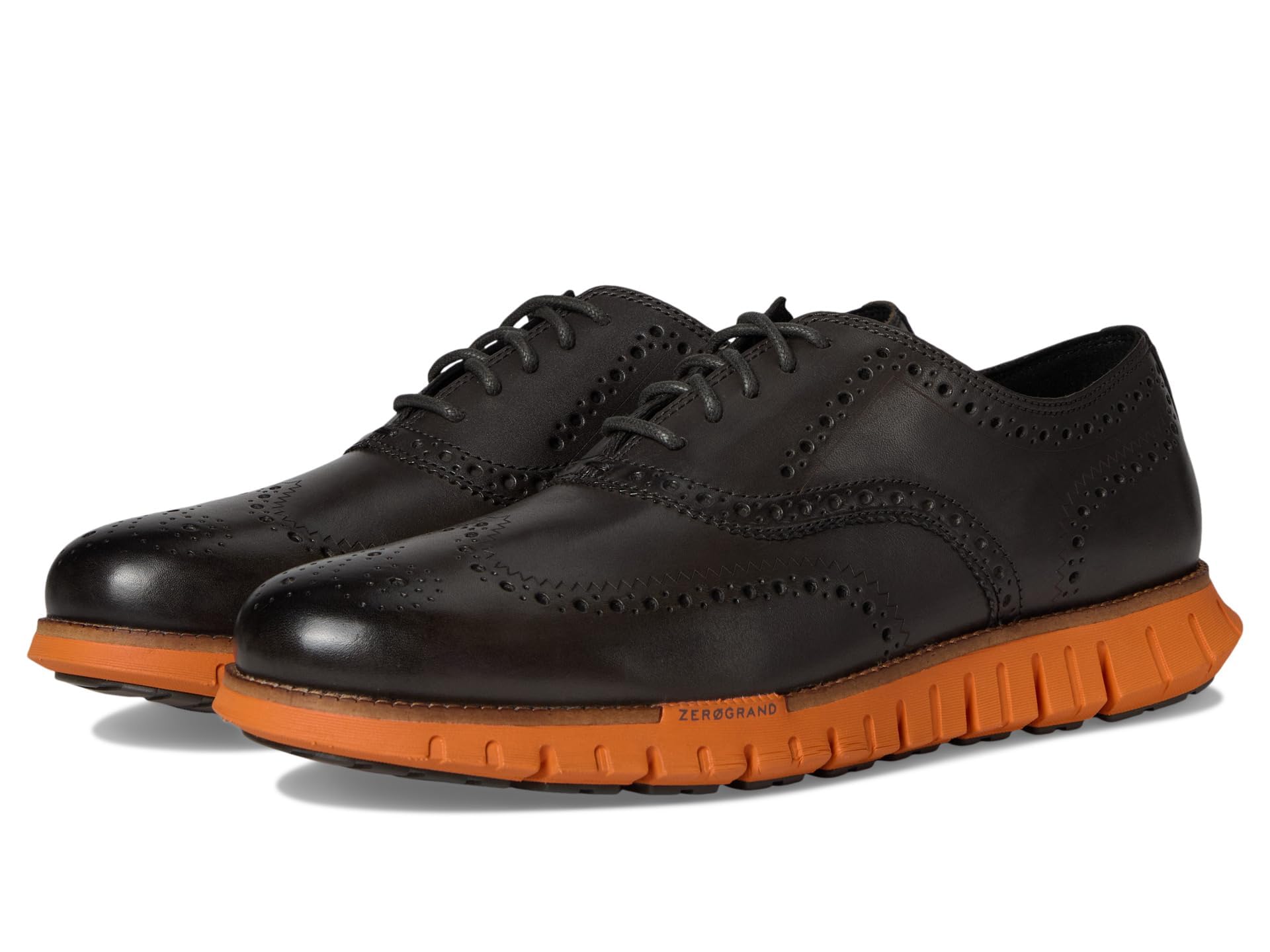 Cole Haan Mens Zerogrand Remastered Wing Tip Oxford, Raven/Dark Natural, 8-M US