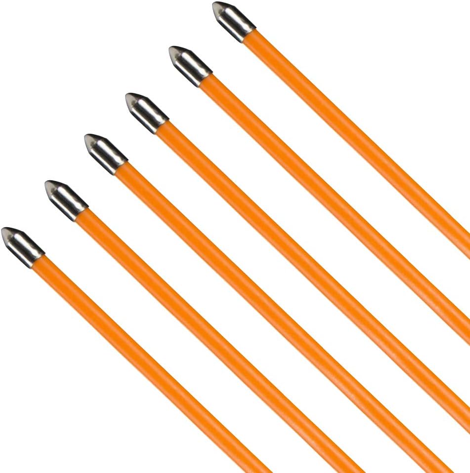 TOPARCHERY Fiberglass Youth Arrows, Archery 28/26 Inch Target Shooting Practice Safetyglass, Suitable for Youth Children Woman Beginner, for Recuve Bow(Pack of 12) (26inch 2 Orange 1 White) : Sports & Outdoors