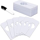 30 PCS Rectangular White Plastic Closet Dividers with a Bonus Marker, Writable and Reusable for Sorting Clothing Size, Color,