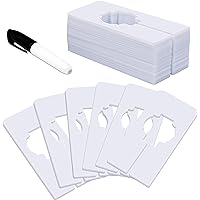 30 Pack White Rectangle Clothing Size Closet Rack Dividers Hangers with 1 Bonus Marker