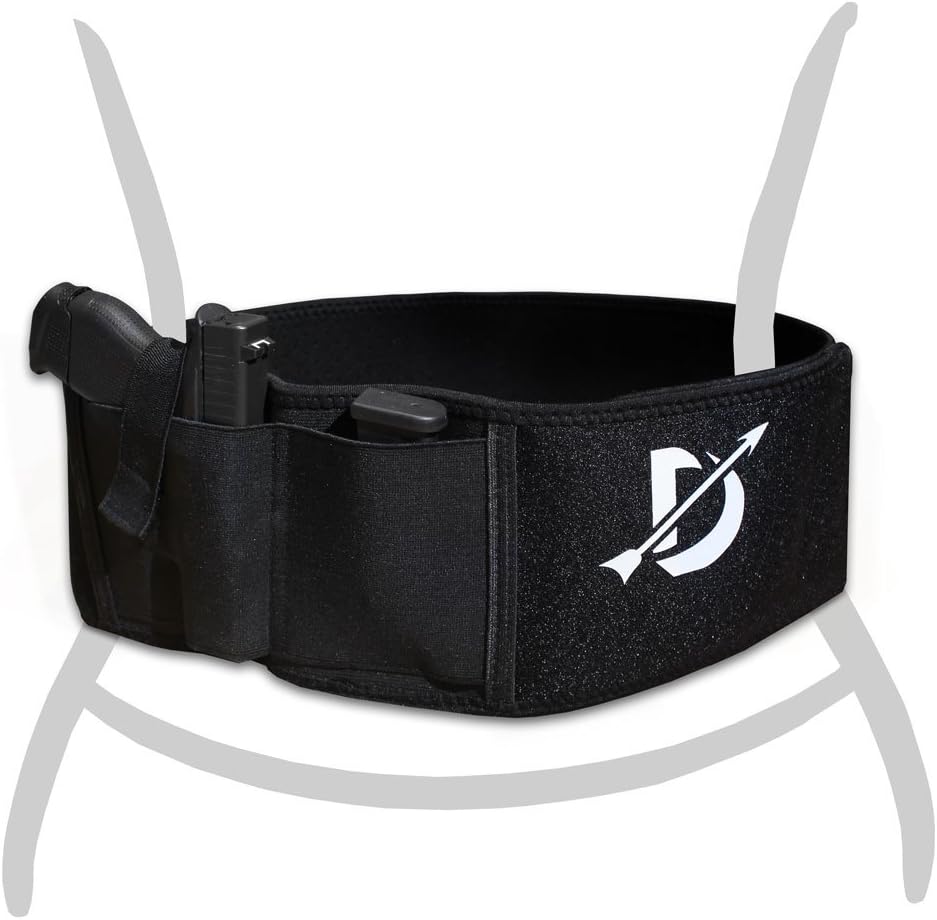 Domestic Defense Breathable elastic durable Belly Band Holster with dual magazine pouch fits any gun