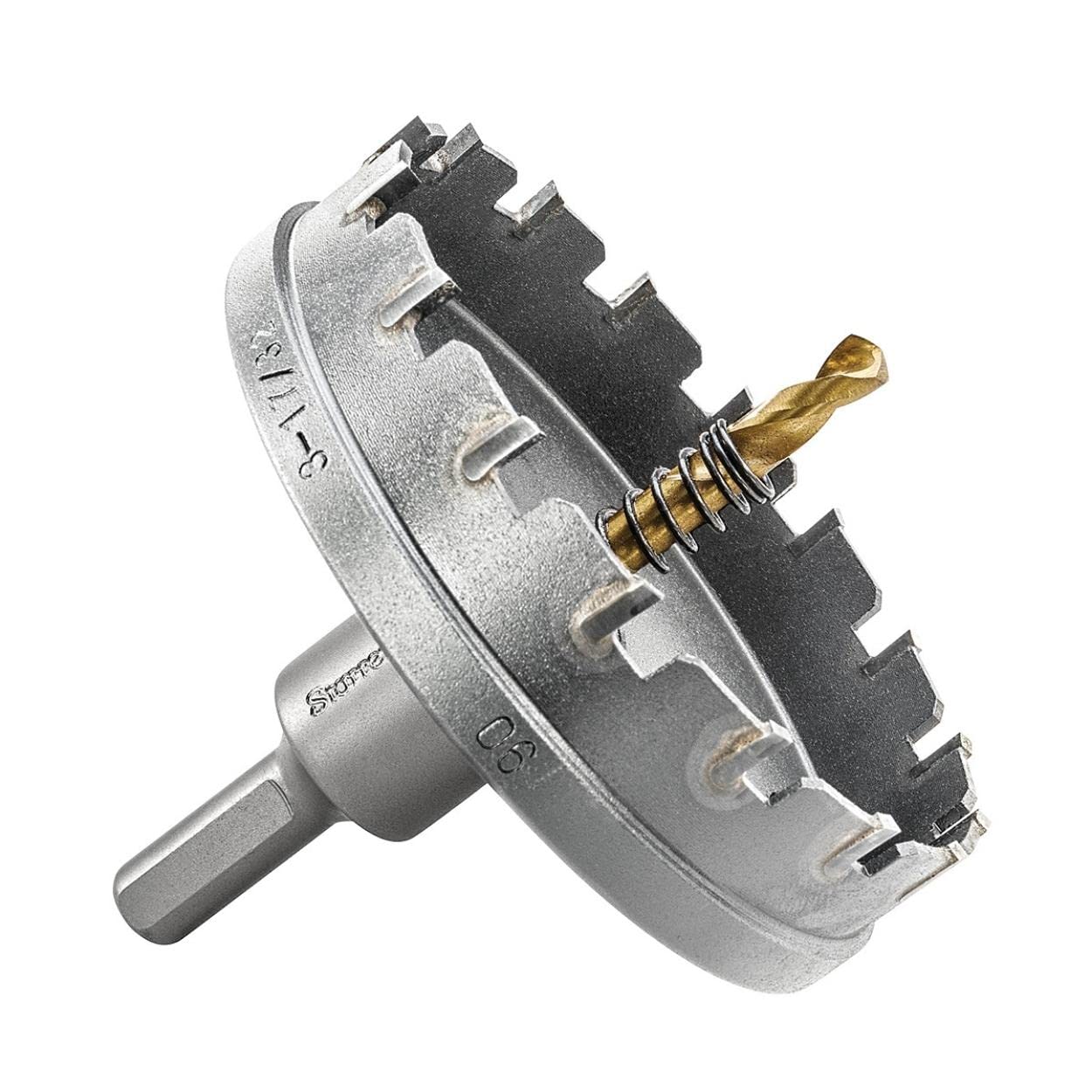 Starrett Tungsten Carbide Tipped Hole Saw with Arbor - 90mm, SM90 for Stainless Steel and Aluminium
