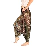 Banjamath® Women's Peacock Print Aladdin Harem Hippie Pants Jumpsuit