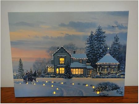 Immagini Quadri Natale.Natale Paesaggi Incandescente Led Luci In Fibra Ottica Salotto Di Casa Quadri Decorativi 40 50 Amazon It Casa E Cucina