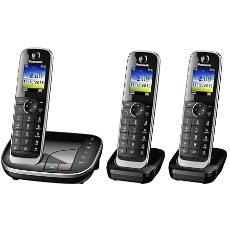 Panasonic KX-TGJ323GB Familien-Telefon mit Anrufbeantworter/ Duo Telefon mit 2 Mobilteilen, schnurloses Telefon, strahlungsar