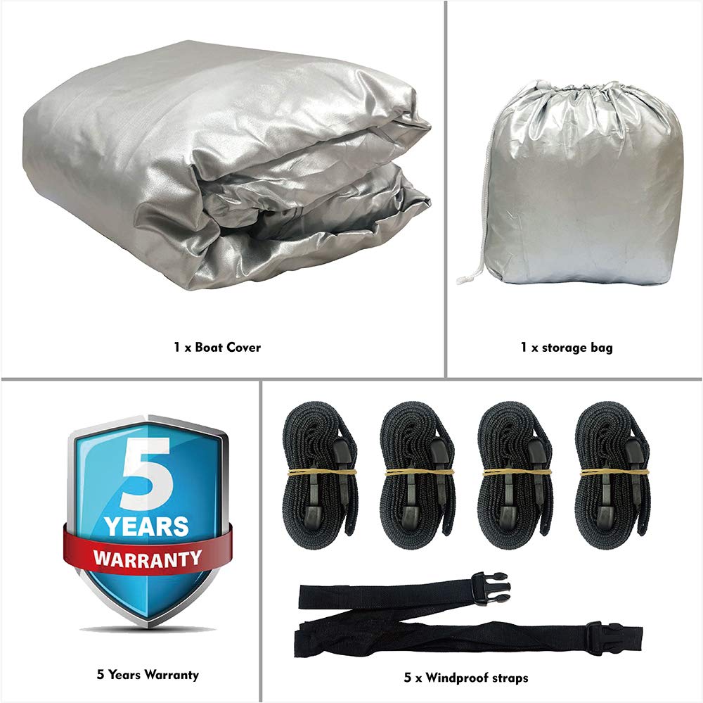 Waterproof Pontoon Boat Cover - UV Resistant, Trailerable, Fits 17-20ft Or 21-24ft