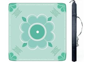 LIVEMY Mahjong Mat for Table with Rules Anti Slip and Noise Reduction Table Cover for Mahjong, Poker, Card Games, Board Games, Dominoes, Tile Games 31.5" x 31.5" with 1 Carrying Bag (Green)