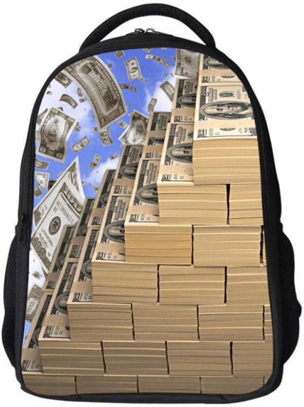Mochilas para Niños Patrón De Billetes De Banco En 3D Mochila Niños