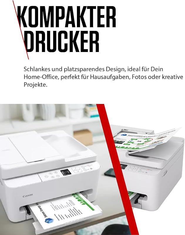 PIXMA TS7550I - WLAN-Multifunktionsdrucker mit ADF, Papierkassette und Frontbedienung | Kabelloses Drucken vom Smartphone leicht gemacht - Enthält MP-101 A4-Fotopapier, 5 Blatt