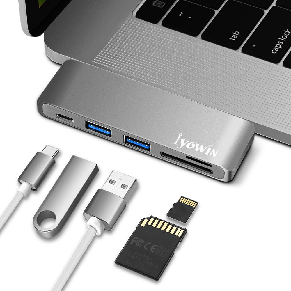 Iyowin Aluminio Thunderbolt 3 USB Tipo-C Adaptador Dongle para ...