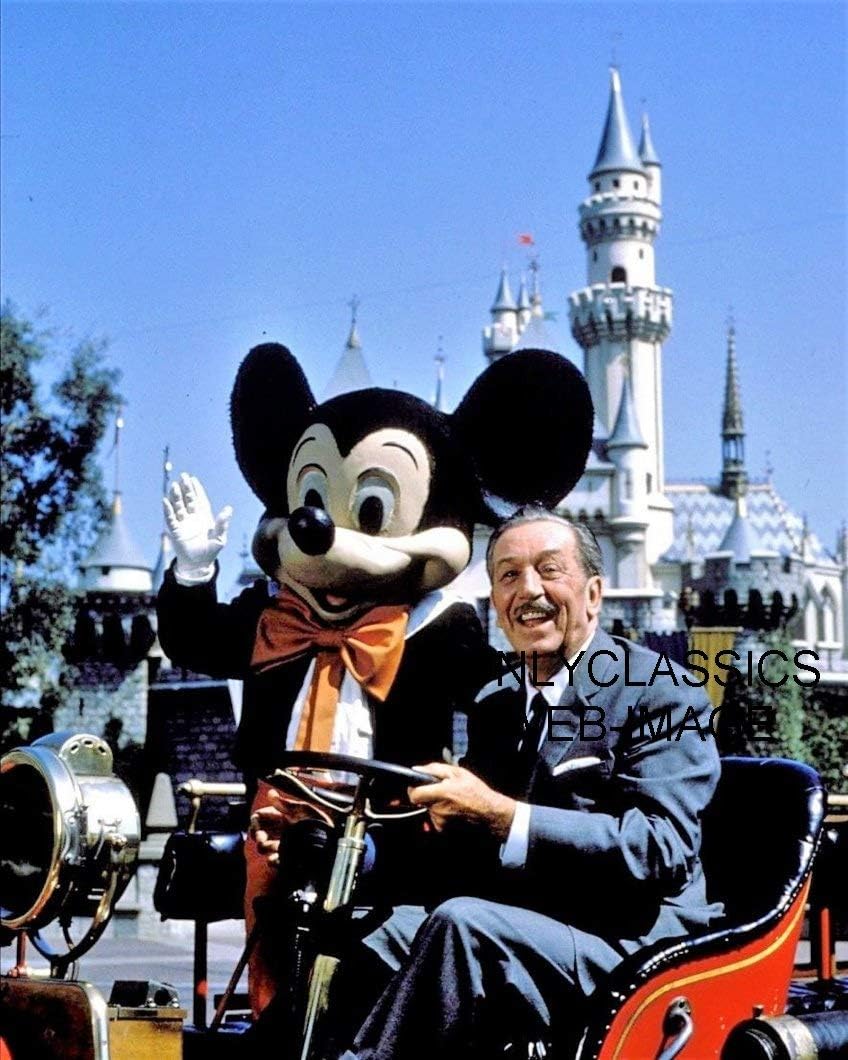 Photographs - OnlyClassics MICKEY MOUSE & WALT IN ANTIQUE CAR AT DISNEYLAND AMUSEMENT PARK 8X10 PHOTO