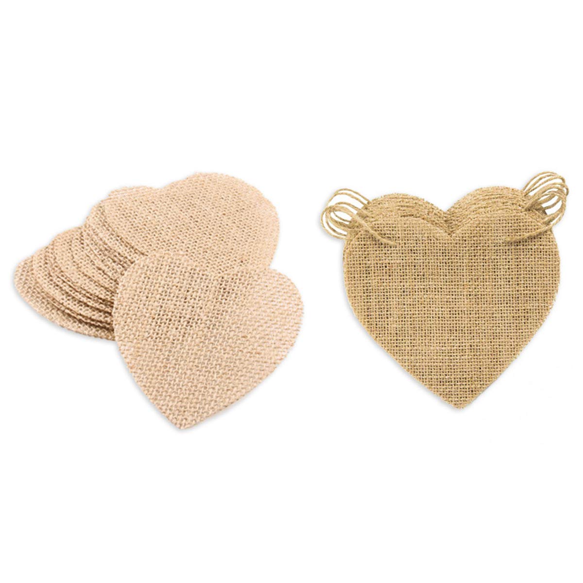 Jeteven 4.5m 15 Flags DIY Liebe Form Hochzeit Vintage Herz Jute Bunting Banner, Wimpel Hessischen Girlande Rustikal für Hochzeit Party oder andere Festivalfeier(4.5m)