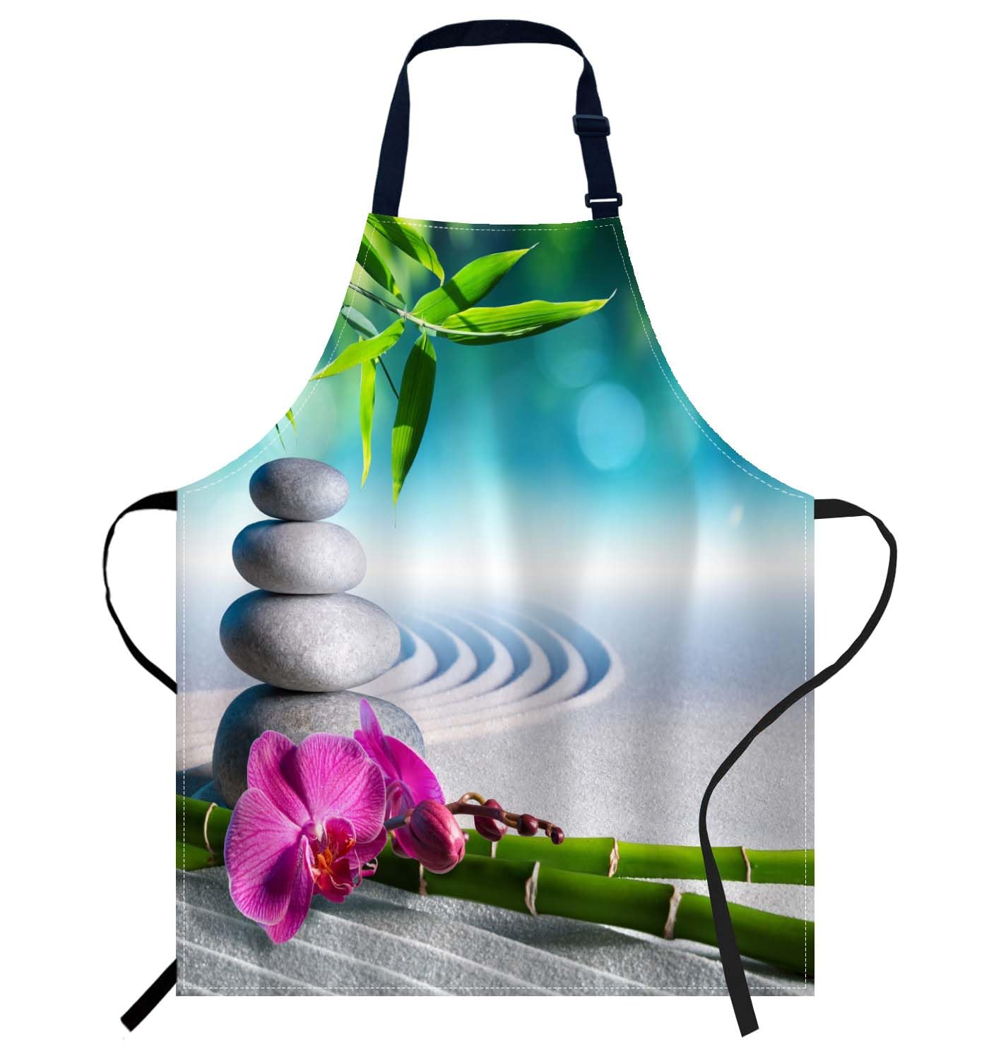 Smooffly Sand Orchid & Massage Stones - Kitchen & BBQ Aprons for Men & Women