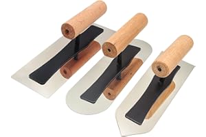DIXIANG Stainless Steel Venetian Plaster Japanese Finishing Trowel Set 3 PC Art Paint Plastering Hand Tools