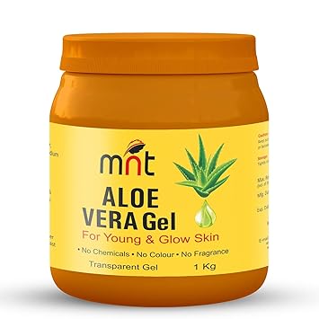 MNT Pure ALOE VERA Gel Transparent (1KG) For Hair, Skin, Body and Beard | Multipurpose Beauty Skin Gel For Young Face & Glow Skin (No Chemicals, No Colour, No Fragrance)