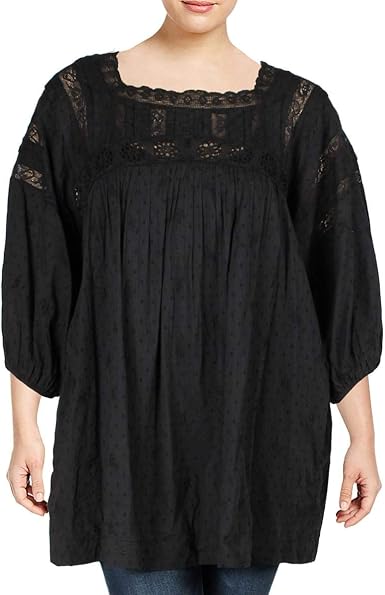 free people black lace tunic