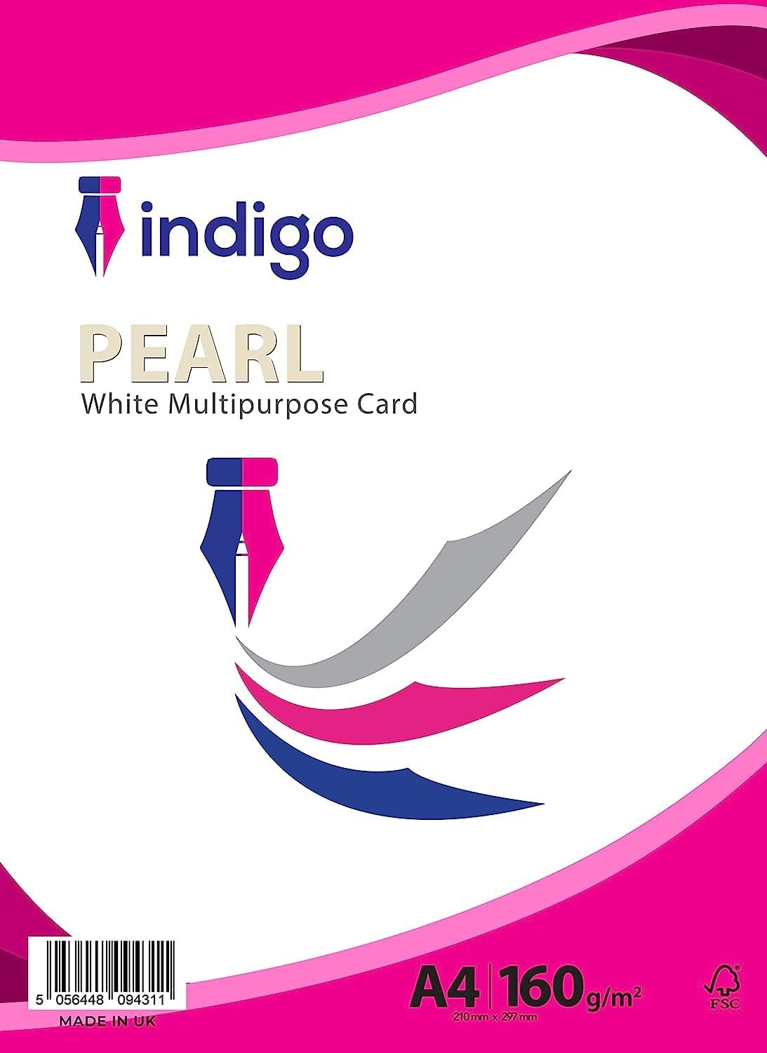 Indigo® Pearl A4 White Multipurpose Copier Paper – 160GSM, 100 Sheets | Compatible with Inkjet, Laser & Copier Printers | Smooth Finish for Home, Office & School Use