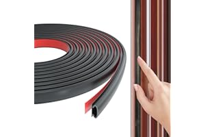 KAYLEINSTER 19.6 ft Rubber Door Weather Stripping Door Seal Strip for Doors & Windows,Self-Adhesive Door Insulation Strip, Soundproof Door Sealers for Door Frame Gap Blocker(Black)