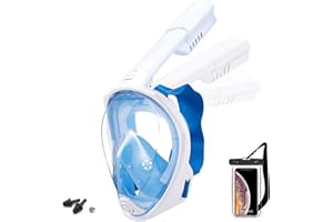 TYSONIR Foldable Snorkel mask, 180-degree Panoramic View, Waterproof and Anti-Fog, with Camera Stand, L/XL