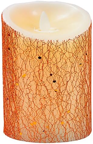 Glitter LED Flameless Candle Lights - 4.33 Inch Beautiful &amp; Safe Home Decoration Accessories - Real Wax Pillars - Battery Operated - Timer Setting (Gold)