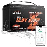 Litime 12V 100Ah Trolling Motors LiFePO4 Battery (Group 31), 12 Volt Bluetooth Lithium Batteries, Max. 15000 Deep Cycle (at 6
