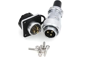 ZBLZGP WEIPU WS20 3Pin 25A Waterproof IP67 Aviation Connector Panel Mount Electrical Power Metal Thread AC DC Industrial Power Connector