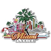 Miami City Magnet by Classic Magnets, 3D Rubber Vintage-Style Collectible Souvenirs and Gifts Made in the USA, 4.4" x 3.1"