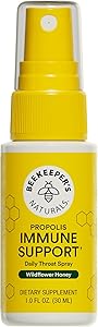 Propolis Throat Spray by Beekeeper's Naturals - 95% Bee Propolis Extract, Natural Immune Support & Sore Throat Relief - Antio