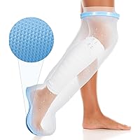 TANGKA Waterproof Leg Cast Cover for Shower, with New Upgraded Non-Slip Padding Bottom, Reusable Sealed Watertight Foot Prote