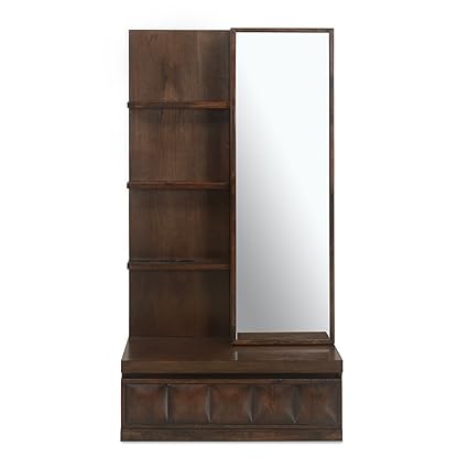 @Home by Nilkamal David New Dresser with Mirror (Dark Walnut)