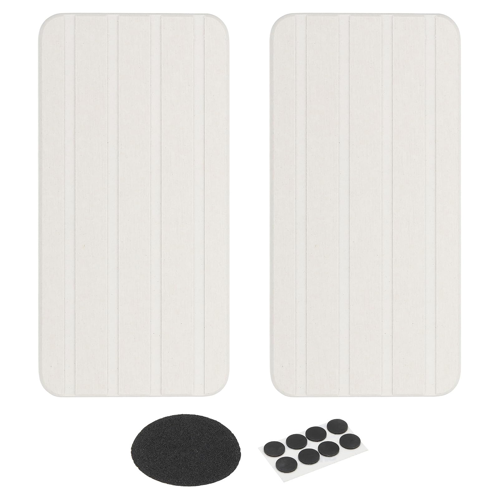 PATIKIL Square Water Absorbent Diatomite Coasters 6.3x3.1inch, 2 Pack Quick Dry Sink Organizer with Grooves for Plant Cosmetic Bottle Hand Soap Toiletries, White โ image 1