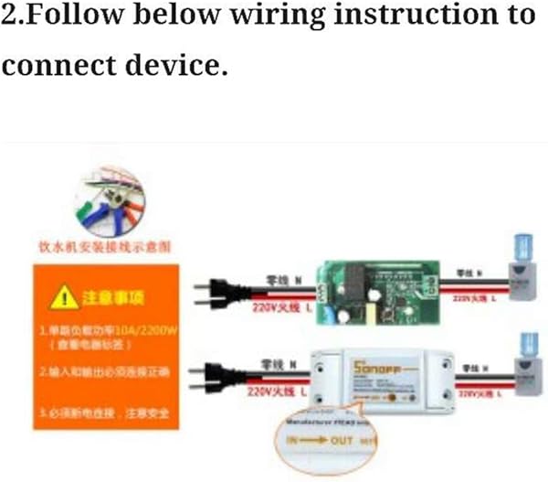 Docooler SONOFF 10A DIY Smart Wi Fi Modificacin General Control Remoto Alimentacin Cerrada con Smart App Enchufes estndar3pcs