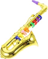 HOMSFOU Golden Kids Saxophone Toy Musical Instrument 8 Keys Plastic Toddler view 4