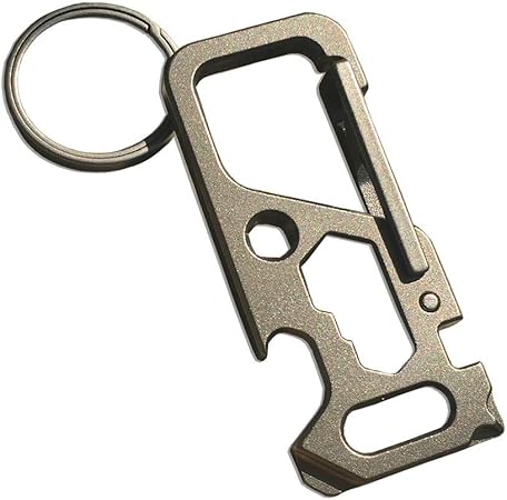 Amazon マルチツール キーホルダー チタン合金製 キーリング Edcツール 金具 家 アウトドア 紛失防止 栓抜き 自転車スポークレンチ プレゼント バイク工具 メンテナンス 車 バイク