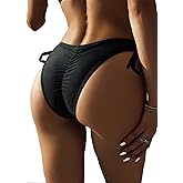 YELAIVP Women's Bikini Bottom Tie Side Swimsuit Bottom Cheeky Butt Ruched Bathing Suit Bottoms