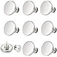 ZENGLU 8 Sets Jean Buttons pins No Sew Instant 17mm Replacement Button Adjustable Pants Buttons Kit