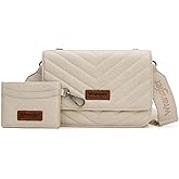 Wrangler 2 Pcs Flap Crossbody Bags for Women Detachable Dual-compaument Wallet Set