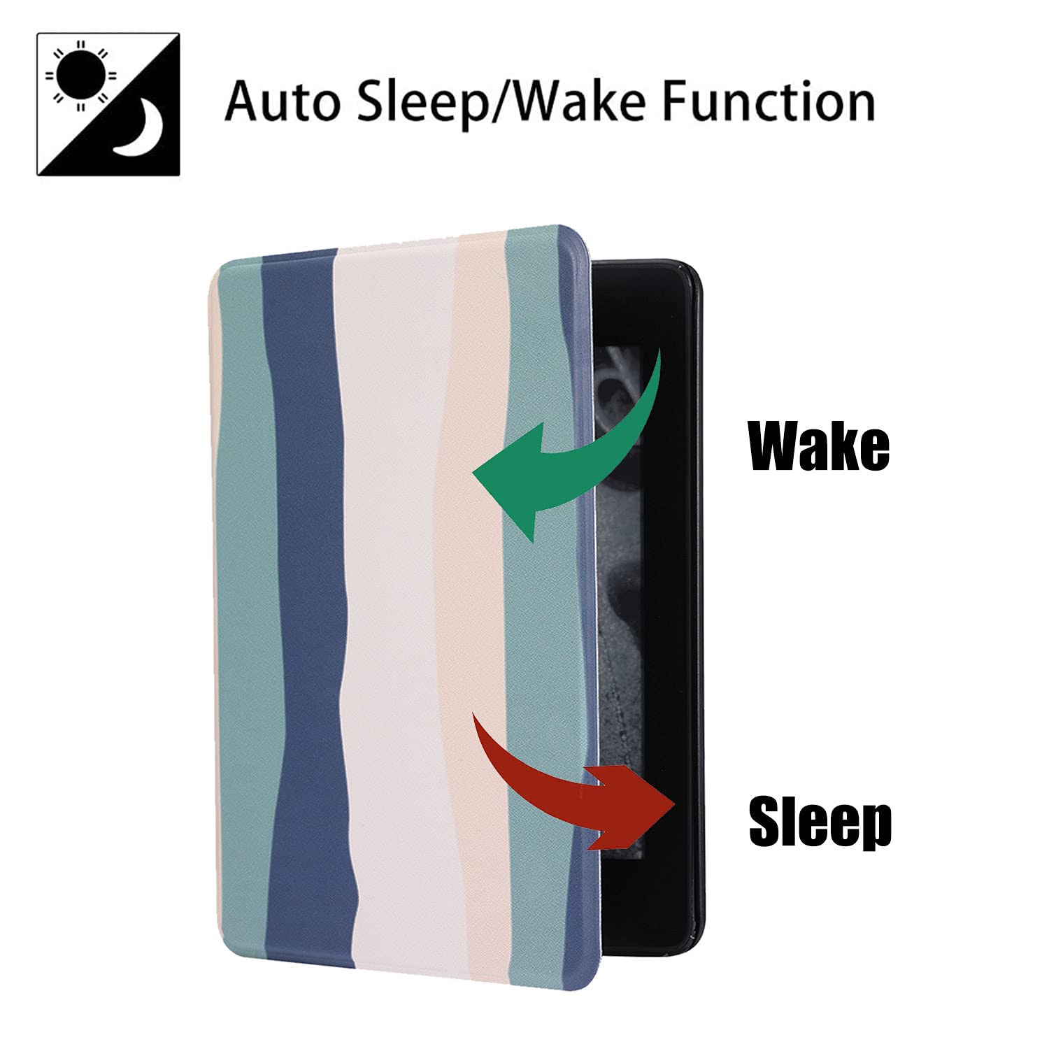 SCSVPN Case for 6'' Kindle 10th Generation 2019 Release (Model No. J9G29R) with Hand Strap, Auto Sleep/Wake - Ultra Slim PU Leather Shell Protection Cover (Not fit Paperwhite/Oasis) - Colorful Blue