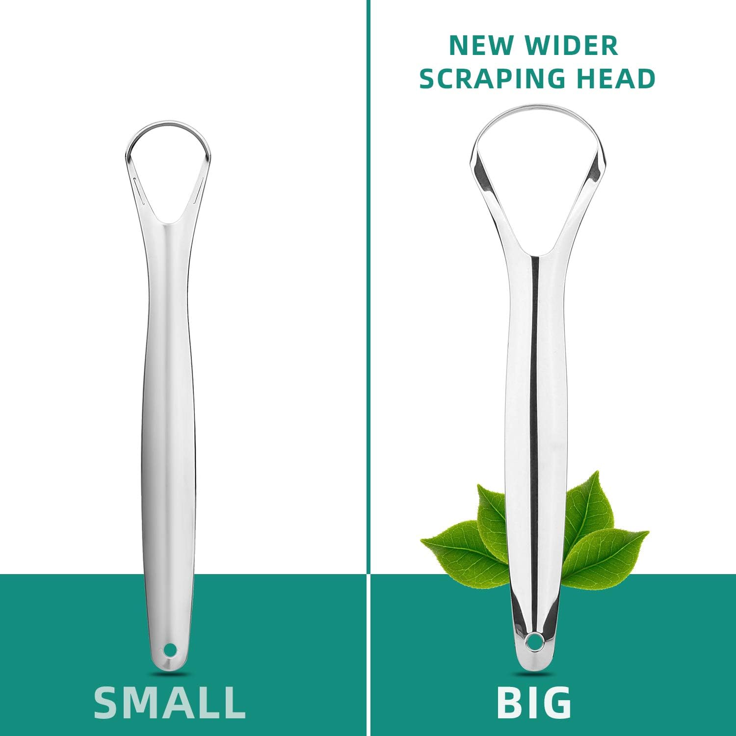 RONAVO Tongue Scraper for Adults 2 Pack Tongue Scrapers for Oral Hygiene and Fresh Breath Stainless Steel Tongue Cleaner with Case - Image 4