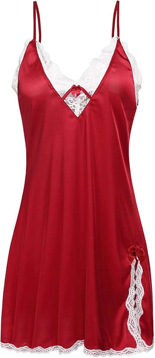 Amazon.com: Ropa interior LJSGB Sexy Lencería Dormir Satén Encaje Chemise Babydoll Ropa de dormir Falda de Vender como Hot Cakes Sujetadores para Mujer, Rojo m: Office Products