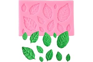 QDMOLDS Rose Flower Leaf Fondant Mold Leaf Silicone Mold For Cake Decoration Chocolate Cupcake Topper Gum Paste Candy Polymer Clay