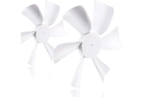RUSFOL 2 Pack 6“ Replacement White Vent Fan Blades for RV Bathroom Vent Fan, Fits for Heng's, Elixir, Ventline and Jensen Roof vents&Range Hoods or any 12 Volt Motor With a 0.094-inch D-shaped Shaft
