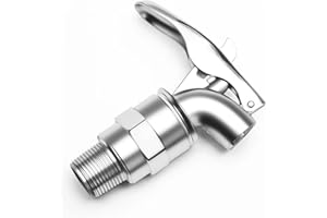 NACHEE WINTOWIN 3/4" Self Closing Barrel & Drum Faucet for 55 Gallon Drums,Faucet Oil Drum Cock,Zinc Alloy Body