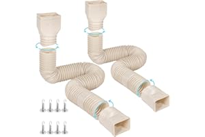 plusgutter Rain Gutter Downspout Extensions Flexible, Drain Downspout Extender,Down Spout Drain Extender, Gutter Connector Rainwater Drainage,Extendable from 21 to 68 Inches(2Pack, Limestone)