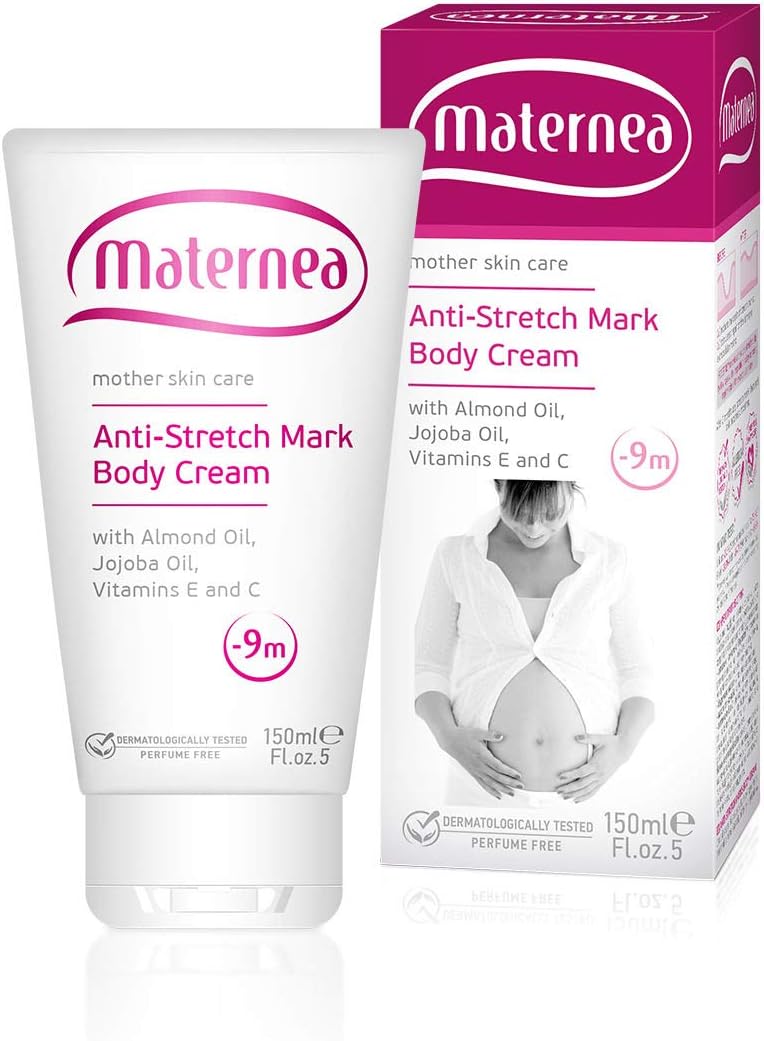 Stretch Mark Cream, Hydrating Cream Pregnancy Care with Almond, Sunflower, & Jojoba Oils, Skin-Safe & Perfume-Free