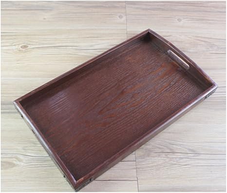 Amazon Oneoney 木製トレー ナチュラル 大 角型 お盆 取っ手付き 持ちやすい フレア 長方形プレート 長手盆 ウッドトレイ トレイ 盆 オンライン通販
